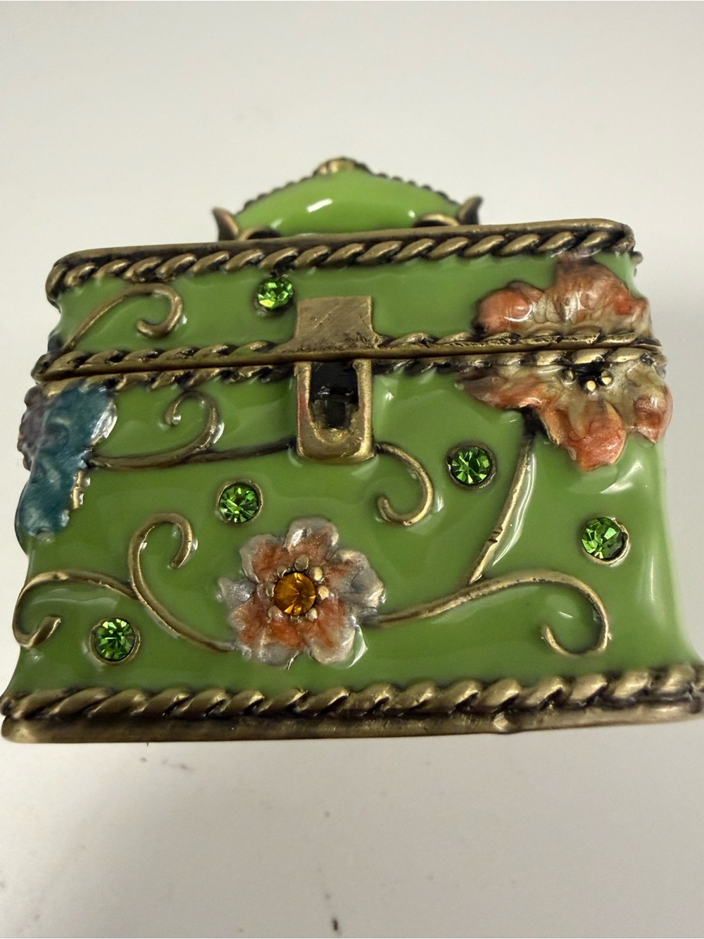 Square Honey Bee Jeweled Enameled Trinket Boxes - Picture 5 of 7